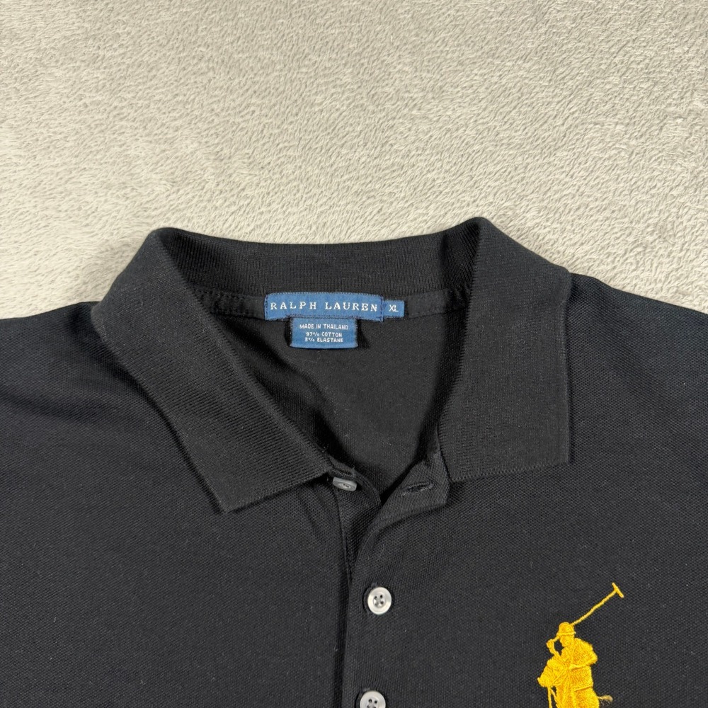 Ralph Lauren Polo Shirt Women XL Black Big Pony RL12 Short Sleeve - Picture 4 of 8